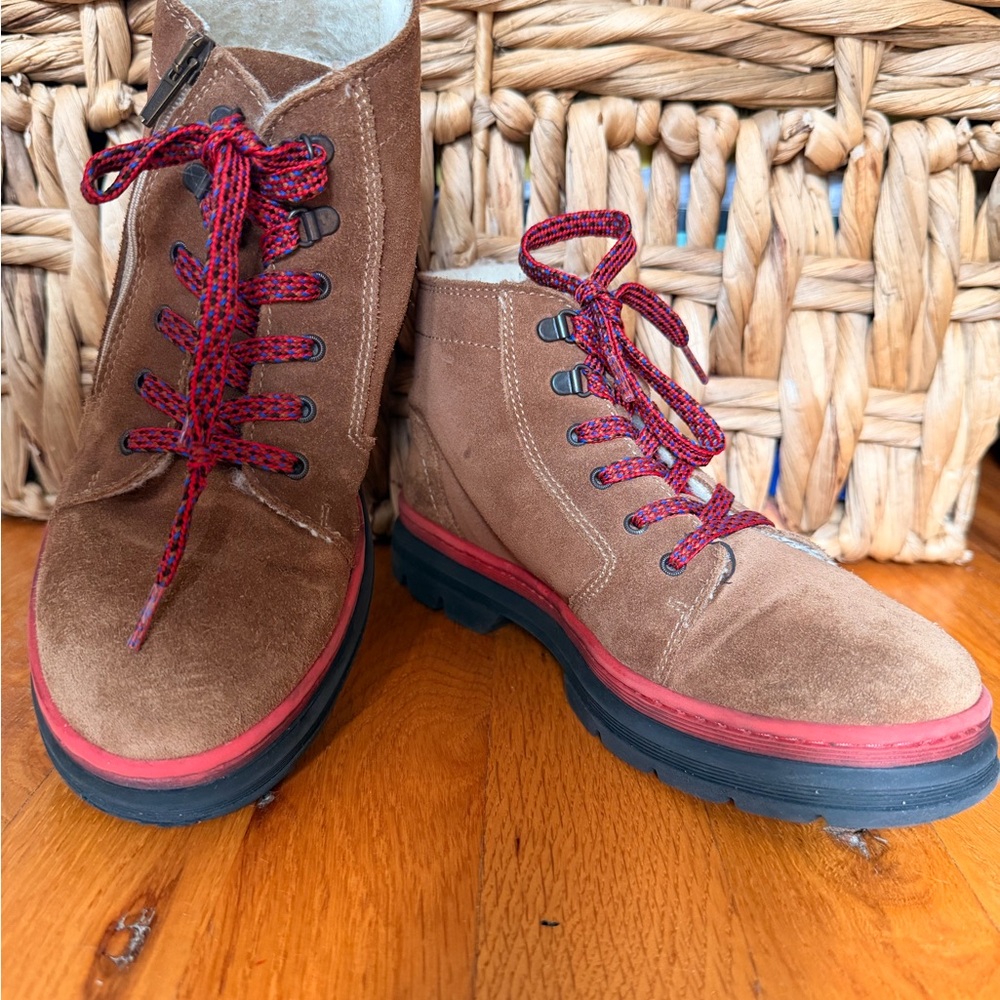 Primigi Brown Kids Boots with Red Accents